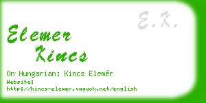 elemer kincs business card
