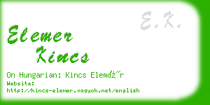 elemer kincs business card